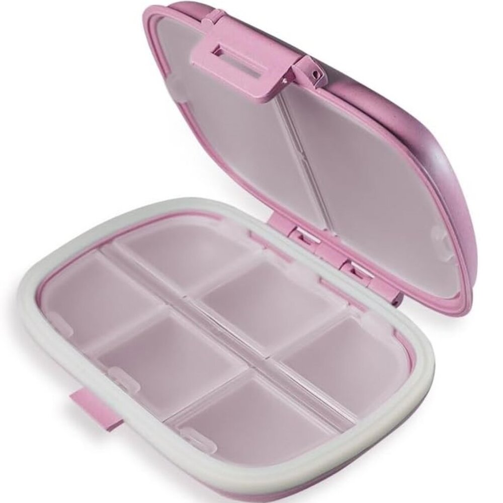 Daily Pill Organizer 8 Compartments, Medicine Pill Box Travel Case Pink NEW